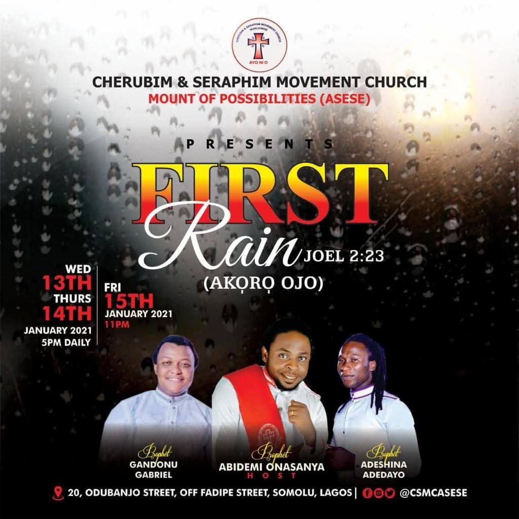 First Rain 2021 flyer: Àkọ́rọ̀ Òjò, Joel 2:23
