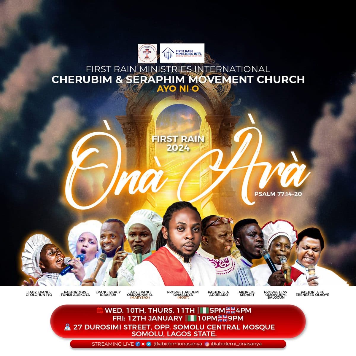 First Rain 2024 flyer: Ọ̀nà Àrà, Psalm 77:14–20